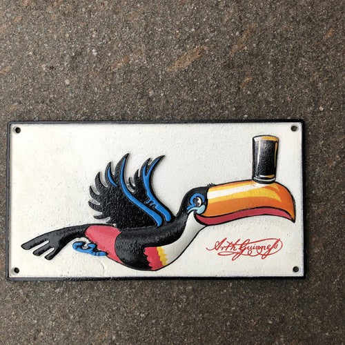 Guinness Flying Toucan Cast Iron Plaque