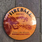 Fireball Whisky Domed 40 Cms Metal Sign