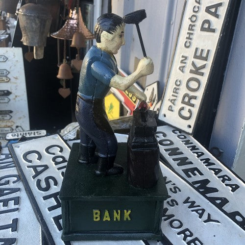 Bank On John Deere Cast Iron Money Bank