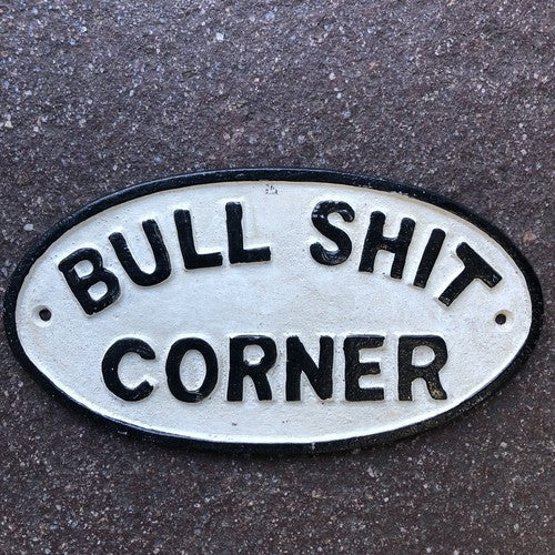 Bullshit Large Cast Iron Sign 24 Cm