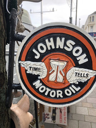 Johnson Motor Oil Cast Iron Sign
