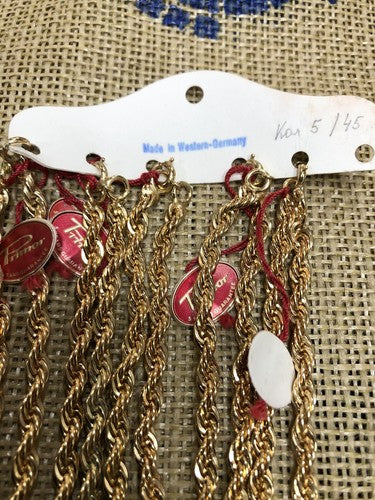 Primor Gold Plated Card Of Five 16 Inch Chains