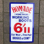 Homade Working Boots Enamel Sign