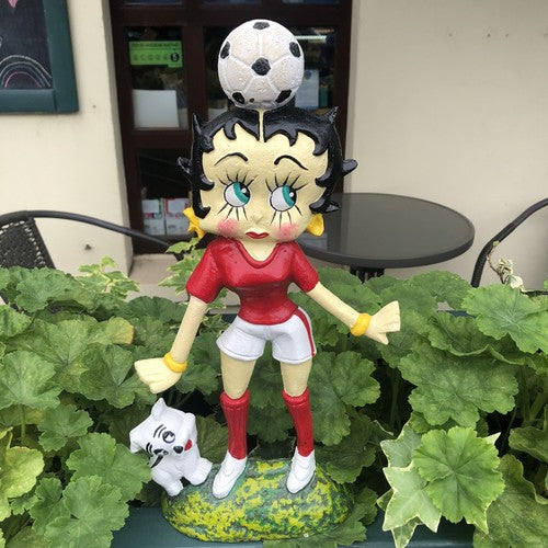 Betty Boop Footballer Cast Iron Door Stop