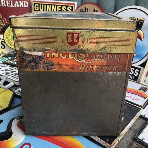 Vintage Inglis Quality Biscuits Counter Hinged Top Lid