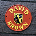David Brown Cast Iron Sign