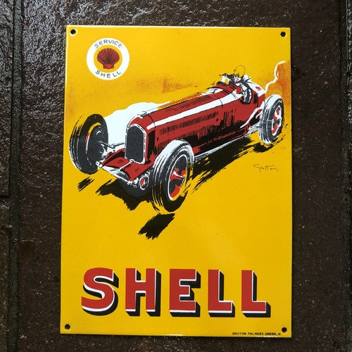 shell enamel sign