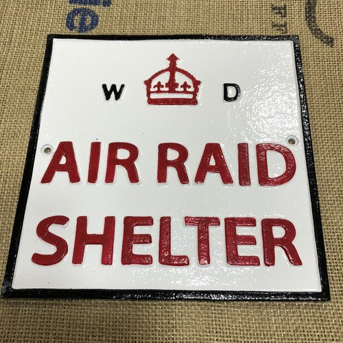 Air Raid Shelter Cast Iron Sign