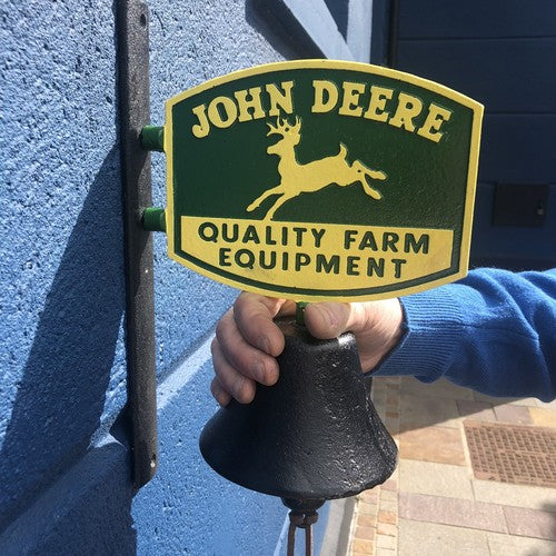 John Deere Cast Iron Bell & Key Rack