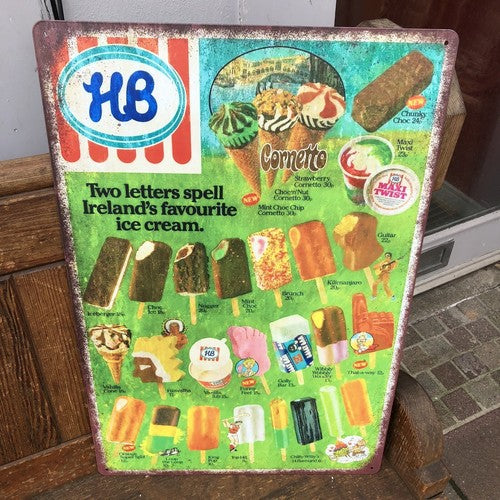 HB Variety Ices Metal Sign
