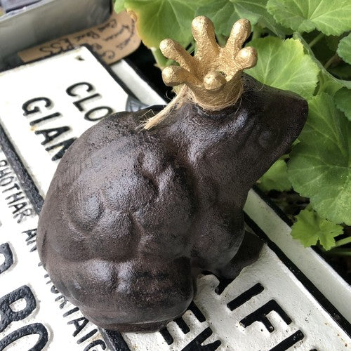 Frog Prince Cast Iron Garden Home Ornament