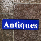 Antiques Enamel Sign
