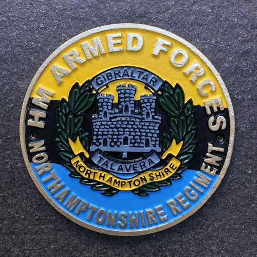 H M Armed Forces Northamptonshire Regiment Cast Iron Sign