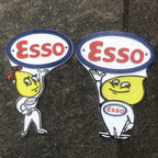 Mr & Mrs Esso Cast Iron Wall Plaques