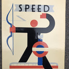 London Speed Underground Art Deco Style Enamel Sign