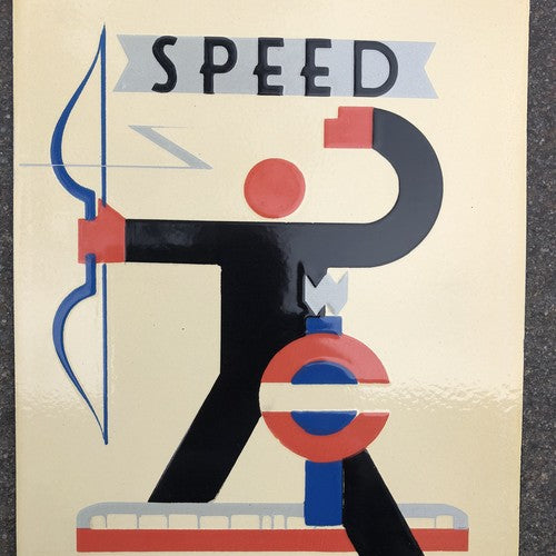 London Speed Underground Art Deco Style Enamel Sign