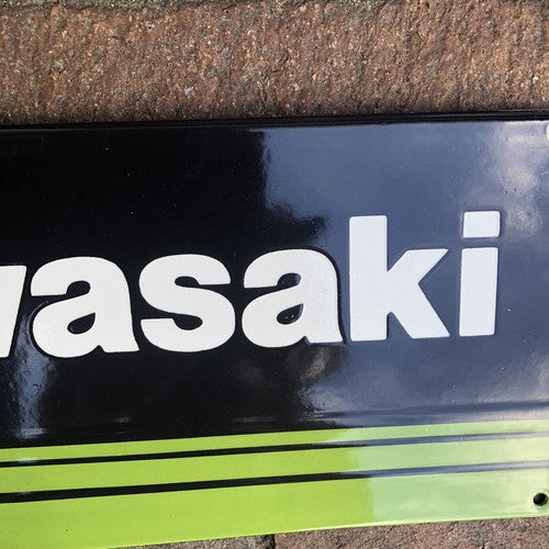 Kawasaki Enamel Sign