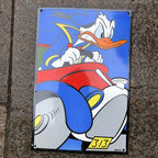 Donald Duck Driving Enamel Sign