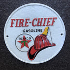 Fire Chief Gasoline Cast Iron Sign