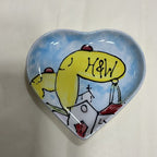 Harland & Wolf Crane Handpainted Heart Dish Baked In Belfast
