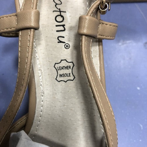 Beige Sling backs Leather Insole Size 5