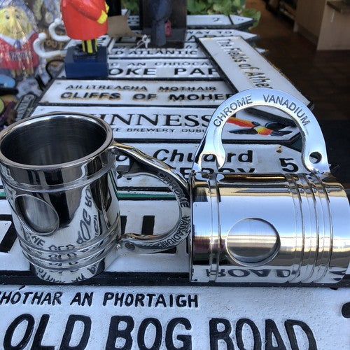 Pair Of Piston Chrome Mugs