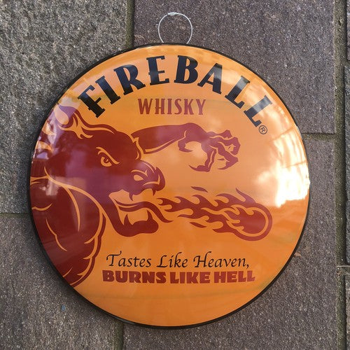 Fireball Whisky Domed 40 Cms Metal Sign