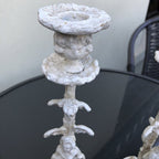 Pair Of Cast Iron Vintage Style Candleholders