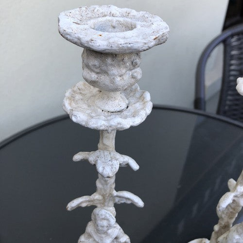 Pair Of Cast Iron Vintage Style Candleholders