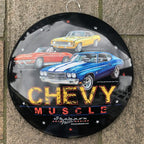 Chevy Muscle 40 Cms Domed Metal Sign