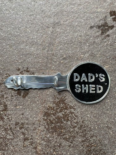 Dads Shed Polished Aluminium And Black Enamel Paint Key Rack