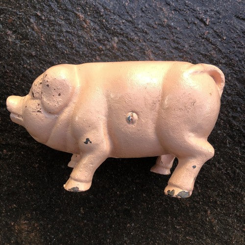 Original Vintage Cast Iron Pig Money Box