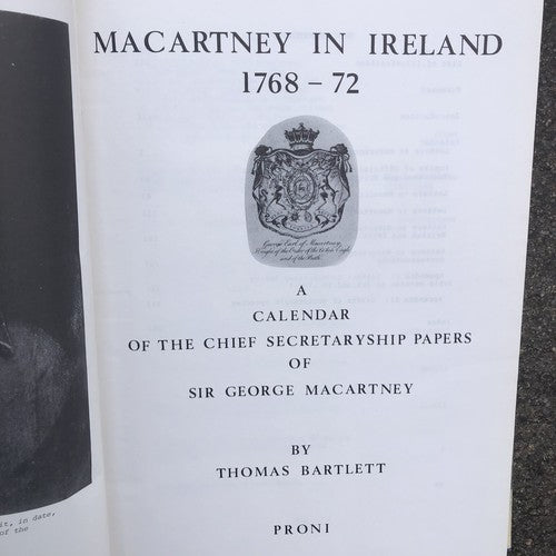 Macartney In Ireland 1768- 72 By P.R.O.N.I.