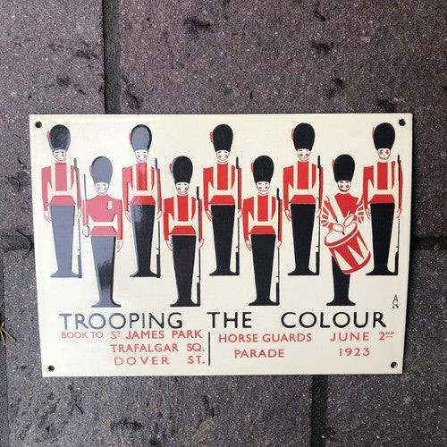 Trooping The Colour Enamel Sign