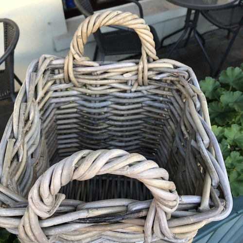 Square Log Basket Handmade