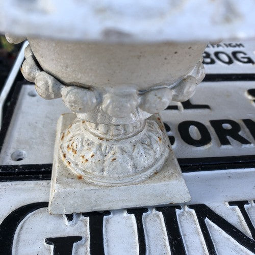Pair Of Cast Iron Vintage Style Urns