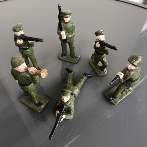 Set Of Six Cast Iron Soldiers