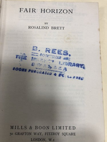 Fair Horizon Rosalind Brett Vintage Mills & Boon