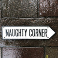 Naughty Corner Cast Iron Sign