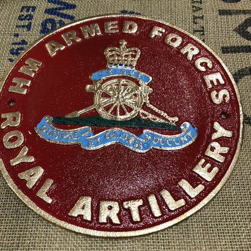 HM Armed Forces Royal Artillery Cast Iron Sign