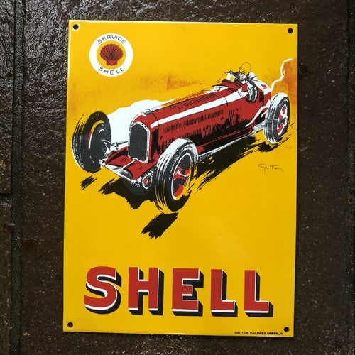 shell enamel sign