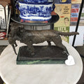 Bronze Gun Dog On Marble Base