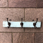 Distressed Vintage 3 Hook Wall Rack Powder Blue No2