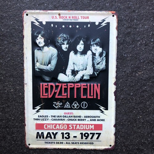 Led Zeppelin Chicago Stadium Metal Sign