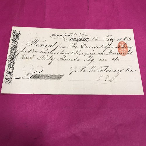 Payment Receipt From The Donegal Grand Jury