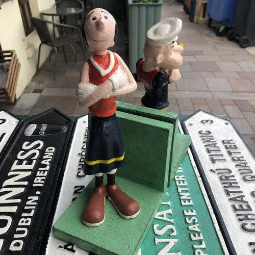 Popeye Cast Iron Book Ends