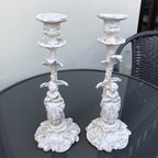 Pair Of Cast Iron Vintage Style Candleholders