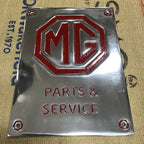 MG Parts & Service Polished Aluminium Sign