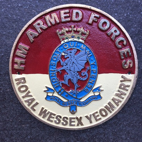 H M Armed Forces Royal Wessex Yeomanry Cast Iron Sign