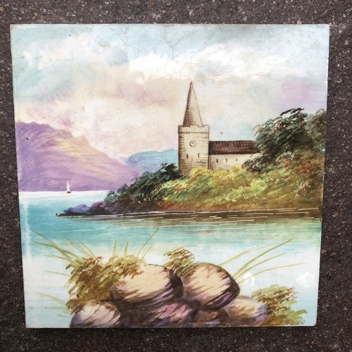 Pair Of Hand painted Vintage English Made Tiles